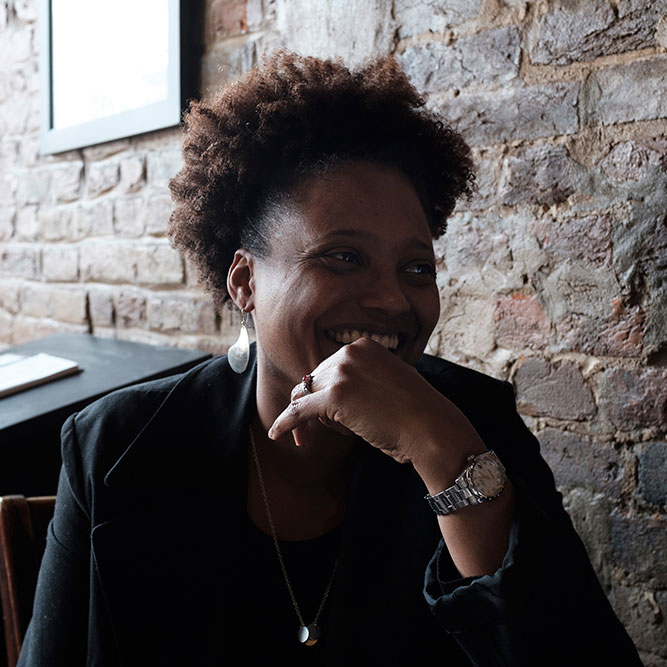 Poet Laureate Tracy K. Smith makes a stop at a cafe in south central Kentucky. March 16, 2018. Credit: Shawn Miller.